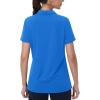 imageMAGCOMSEN Womens Golf Shirts Short Sleeve Polo Collared Tennis Shirt V Neck Quick Dry Sun Protection UPF 50Blue Green