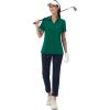 imageMAGCOMSEN Womens Golf Shirts Short Sleeve Polo Collared Tennis Shirt V Neck Quick Dry Sun Protection UPF 50Emerald Green