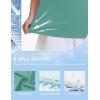 imageMAGCOMSEN Womens Golf Shirts Short Sleeve Polo Collared Tennis Shirt V Neck Quick Dry Sun Protection UPF 50Grey Green