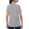 imageMAGCOMSEN Womens Golf Shirts Short Sleeve Polo Collared Tennis Shirt V Neck Quick Dry Sun Protection UPF 50Light Grey