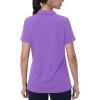 imageMAGCOMSEN Womens Golf Shirts Short Sleeve Polo Collared Tennis Shirt V Neck Quick Dry Sun Protection UPF 50Light Purple