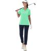 imageMAGCOMSEN Womens Golf Shirts Short Sleeve Polo Collared Tennis Shirt V Neck Quick Dry Sun Protection UPF 50Mint Green