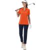 imageMAGCOMSEN Womens Golf Shirts Short Sleeve Polo Collared Tennis Shirt V Neck Quick Dry Sun Protection UPF 50Orange