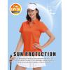 imageMAGCOMSEN Womens Golf Shirts Short Sleeve Polo Collared Tennis Shirt V Neck Quick Dry Sun Protection UPF 50Orange