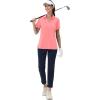 imageMAGCOMSEN Womens Golf Shirts Short Sleeve Polo Collared Tennis Shirt V Neck Quick Dry Sun Protection UPF 50Pink