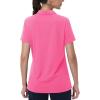 imageMAGCOMSEN Womens Golf Shirts Short Sleeve Polo Collared Tennis Shirt V Neck Quick Dry Sun Protection UPF 50Rose Red