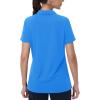 imageMAGCOMSEN Womens Golf Shirts Short Sleeve Polo Collared Tennis Shirt V Neck Quick Dry Sun Protection UPF 50Sky Blue