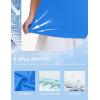 imageMAGCOMSEN Womens Golf Shirts Short Sleeve Polo Collared Tennis Shirt V Neck Quick Dry Sun Protection UPF 50Sky Blue