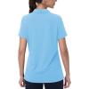 imageMAGCOMSEN Womens Golf Shirts Short Sleeve Polo Collared Tennis Shirt V Neck Quick Dry Sun Protection UPF 50Waterfall Blue