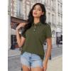 imageMAGCOMSEN Womens Polo Shirts Cotton Short Sleeve Shirt 3 Buttons Collared Shirts Summer Casual Wicking Golf TopsArmy Green