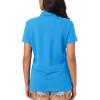 imageMAGCOMSEN Womens Polo Shirts Cotton Short Sleeve Shirt 3 Buttons Collared Shirts Summer Casual Wicking Golf TopsAzure
