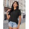 imageMAGCOMSEN Womens Polo Shirts Cotton Short Sleeve Shirt 3 Buttons Collared Shirts Summer Casual Wicking Golf TopsBlack