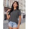 imageMAGCOMSEN Womens Polo Shirts Cotton Short Sleeve Shirt 3 Buttons Collared Shirts Summer Casual Wicking Golf TopsDark Grey