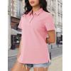 imageMAGCOMSEN Womens Polo Shirts Cotton Short Sleeve Shirt 3 Buttons Collared Shirts Summer Casual Wicking Golf TopsLightpink