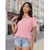 imageMAGCOMSEN Womens Polo Shirts Cotton Short Sleeve Shirt 3 Buttons Collared Shirts Summer Casual Wicking Golf TopsLightpink