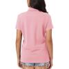 imageMAGCOMSEN Womens Polo Shirts Cotton Short Sleeve Shirt 3 Buttons Collared Shirts Summer Casual Wicking Golf TopsLightpink
