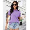 imageMAGCOMSEN Womens Polo Shirts Cotton Short Sleeve Shirt 3 Buttons Collared Shirts Summer Casual Wicking Golf TopsTaropurple