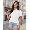 imageMAGCOMSEN Womens Polo Shirts Cotton Short Sleeve Shirt 3 Buttons Collared Shirts Summer Casual Wicking Golf TopsWhite
