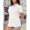 imageMAGCOMSEN Womens Polo Shirts Cotton Short Sleeve Shirt 3 Buttons Collared Shirts Summer Casual Wicking Golf TopsWhite