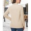 imageMAGCOMSEN Womens Polo Shirts Long Sleeve Cotton Collared T Shirt Golf Shirt Business Casual Tee Uniform Tops 3ButtonKhaki
