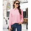 imageMAGCOMSEN Womens Polo Shirts Long Sleeve Cotton Collared T Shirt Golf Shirt Business Casual Tee Uniform Tops 3ButtonLight Pink