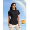 imageMAGCOMSEN Womens Polo Shirts Short Sleeve UPF 50 Golf Collared Shirt for Work Quick Dry Tennis Top Moisture WickBlack