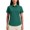 imageMAGCOMSEN Womens Polo Shirts Short Sleeve UPF 50 Golf Collared Shirt for Work Quick Dry Tennis Top Moisture WickEmerald Green