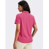 imageMAGCOMSEN Womens Polo Shirts Short Sleeve UPF 50 Golf Collared Shirt for Work Quick Dry Tennis Top Moisture WickHot Pink