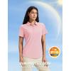 imageMAGCOMSEN Womens Polo Shirts Short Sleeve UPF 50 Golf Collared Shirt for Work Quick Dry Tennis Top Moisture WickLight Pink