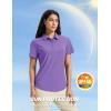 imageMAGCOMSEN Womens Polo Shirts Short Sleeve UPF 50 Golf Collared Shirt for Work Quick Dry Tennis Top Moisture WickLight Purple