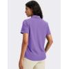 imageMAGCOMSEN Womens Polo Shirts Short Sleeve UPF 50 Golf Collared Shirt for Work Quick Dry Tennis Top Moisture WickLight Purple