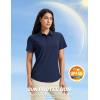 imageMAGCOMSEN Womens Polo Shirts Short Sleeve UPF 50 Golf Collared Shirt for Work Quick Dry Tennis Top Moisture WickNavy