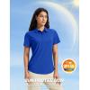 imageMAGCOMSEN Womens Polo Shirts Short Sleeve UPF 50 Golf Collared Shirt for Work Quick Dry Tennis Top Moisture WickRoyal Blue