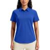 imageMAGCOMSEN Womens Polo Shirts Short Sleeve UPF 50 Golf Collared Shirt for Work Quick Dry Tennis Top Moisture WickRoyal Blue