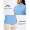imageMAGCOMSEN Womens Polo Shirts Short Sleeve UPF 50 Golf Collared Shirt for Work Quick Dry Tennis Top Moisture WickSky Blue