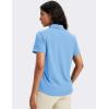 imageMAGCOMSEN Womens Polo Shirts Short Sleeve UPF 50 Golf Collared Shirt for Work Quick Dry Tennis Top Moisture WickSky Blue