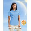 imageMAGCOMSEN Womens Polo Shirts Short Sleeve UPF 50 Golf Collared Shirt for Work Quick Dry Tennis Top Moisture WickSky Blue