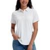 imageMAGCOMSEN Womens Polo Shirts Short Sleeve UPF 50 Golf Collared Shirt for Work Quick Dry Tennis Top Moisture WickWhite
