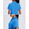 imageMAGCOMSEN Womens Polo Shirts Short Sleeve UPF 50 Sun Protection Golf Shirt V Neck Collared Tops Dry FitAzure