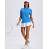 imageMAGCOMSEN Womens Polo Shirts Short Sleeve UPF 50 Sun Protection Golf Shirt V Neck Collared Tops Dry FitAzure