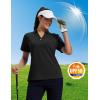 imageMAGCOMSEN Womens Polo Shirts Short Sleeve UPF 50 Sun Protection Golf Shirt V Neck Collared Tops Dry FitBlack