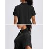 imageMAGCOMSEN Womens Polo Shirts Short Sleeve UPF 50 Sun Protection Golf Shirt V Neck Collared Tops Dry FitBlack