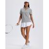 imageMAGCOMSEN Womens Polo Shirts Short Sleeve UPF 50 Sun Protection Golf Shirt V Neck Collared Tops Dry FitLight Grey
