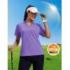 imageMAGCOMSEN Womens Polo Shirts Short Sleeve UPF 50 Sun Protection Golf Shirt V Neck Collared Tops Dry FitLight Purple