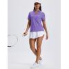imageMAGCOMSEN Womens Polo Shirts Short Sleeve UPF 50 Sun Protection Golf Shirt V Neck Collared Tops Dry FitLight Purple