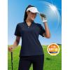 imageMAGCOMSEN Womens Polo Shirts Short Sleeve UPF 50 Sun Protection Golf Shirt V Neck Collared Tops Dry FitNavy