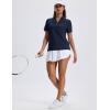 imageMAGCOMSEN Womens Polo Shirts Short Sleeve UPF 50 Sun Protection Golf Shirt V Neck Collared Tops Dry FitNavy