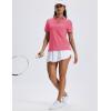 imageMAGCOMSEN Womens Polo Shirts Short Sleeve UPF 50 Sun Protection Golf Shirt V Neck Collared Tops Dry FitRose Red