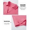 imageMAGCOMSEN Womens Polo Shirts Short Sleeve UPF 50 Sun Protection Golf Shirt V Neck Collared Tops Dry FitRose Red