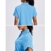 imageMAGCOMSEN Womens Polo Shirts Short Sleeve UPF 50 Sun Protection Golf Shirt V Neck Collared Tops Dry FitSky Blue
